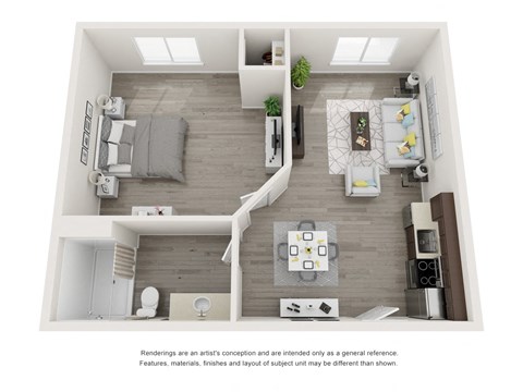 One Bed One Bath Floor Plan at Nextloft, Bluffton, South Carolina
